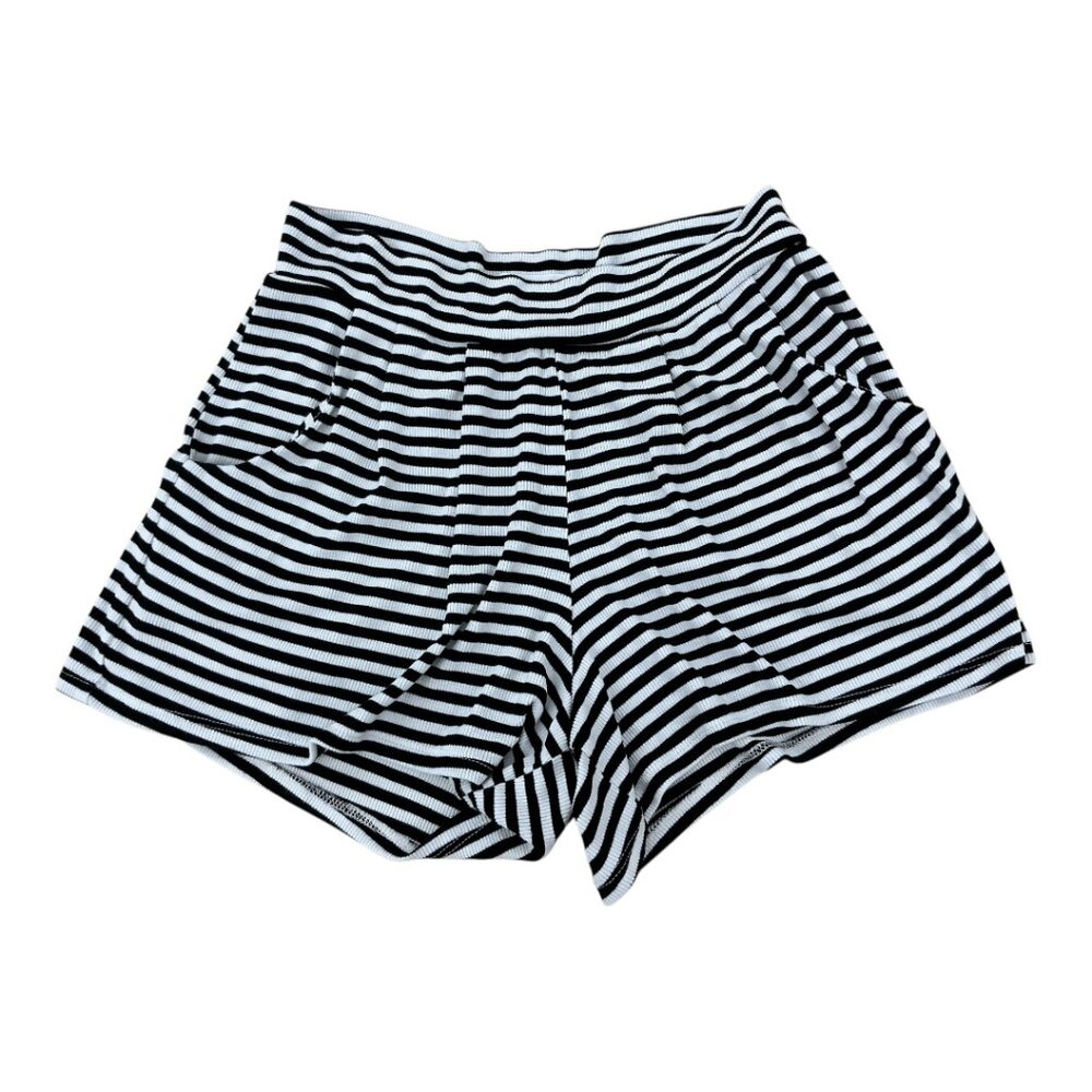 Fighting Eel Shorts Om, S, Black and White Stripes